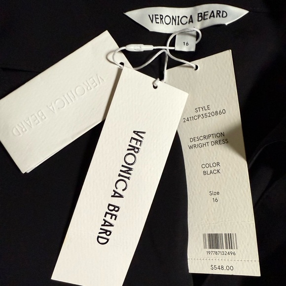 Veronica Beard midi wright dress 16 nwt black dress shirtdress $545 - Picture 3 of 13